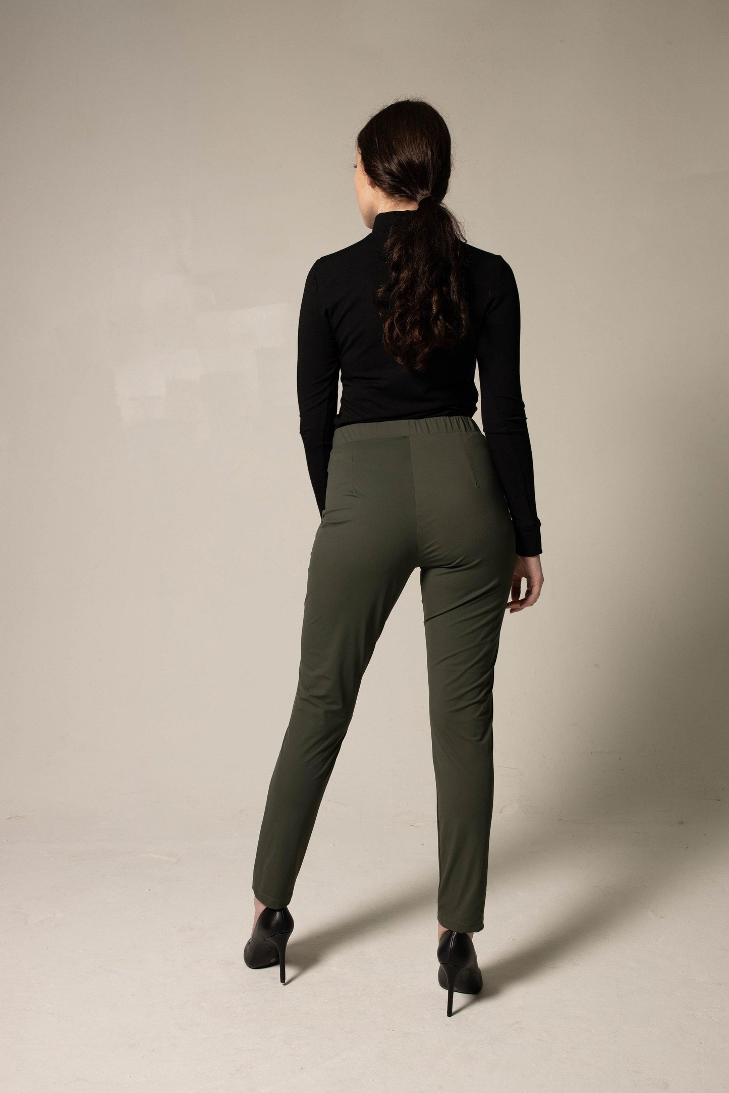 Olive Skinny Fit Womens Trousers Le Reussi®
