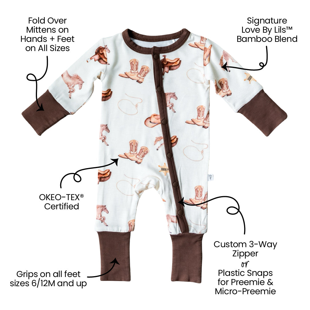 Bamboo Soft Convertible Footie with 3-Way Zipper Laree + Co.