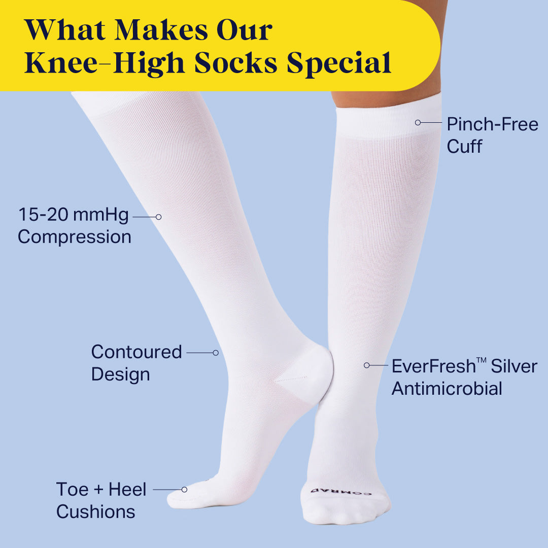 Knee-High Compression Socks 3 Pack Solids