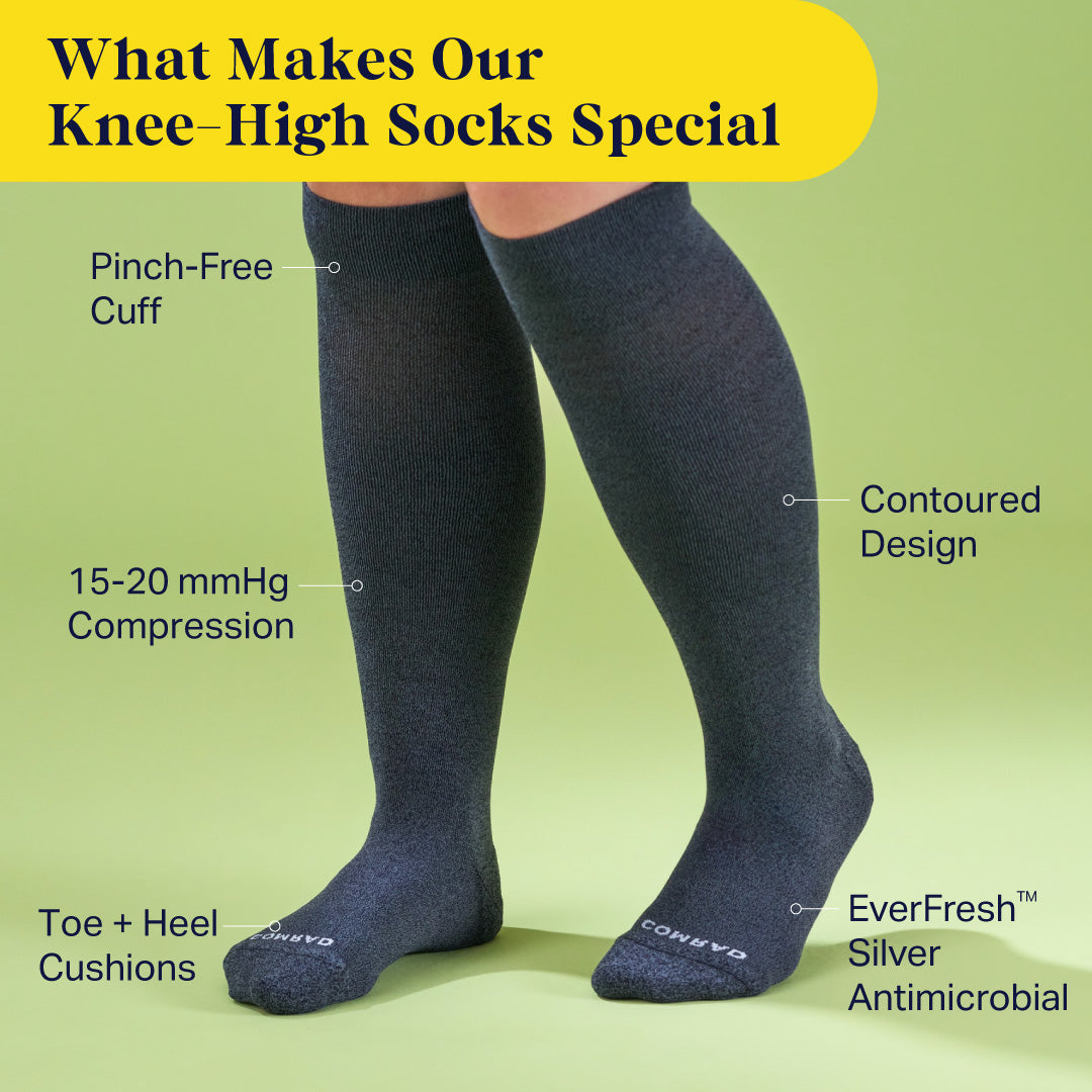 Knee-High Compression Socks Solid Charcoal Compression Socks
