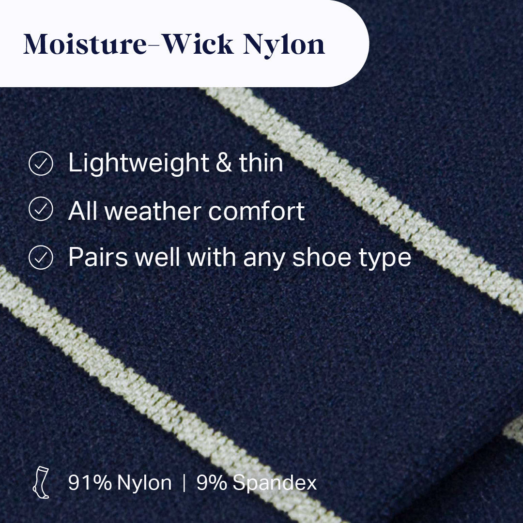 Knee-High Compression Socks Stripes Navy/Sand