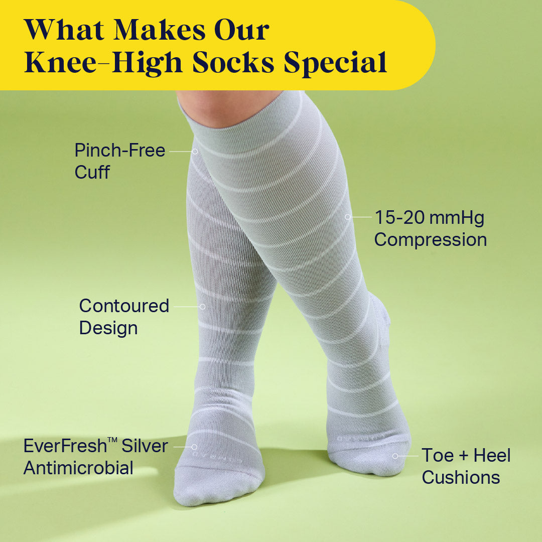 Knee-High Compression Socks 3 Pack Stripes