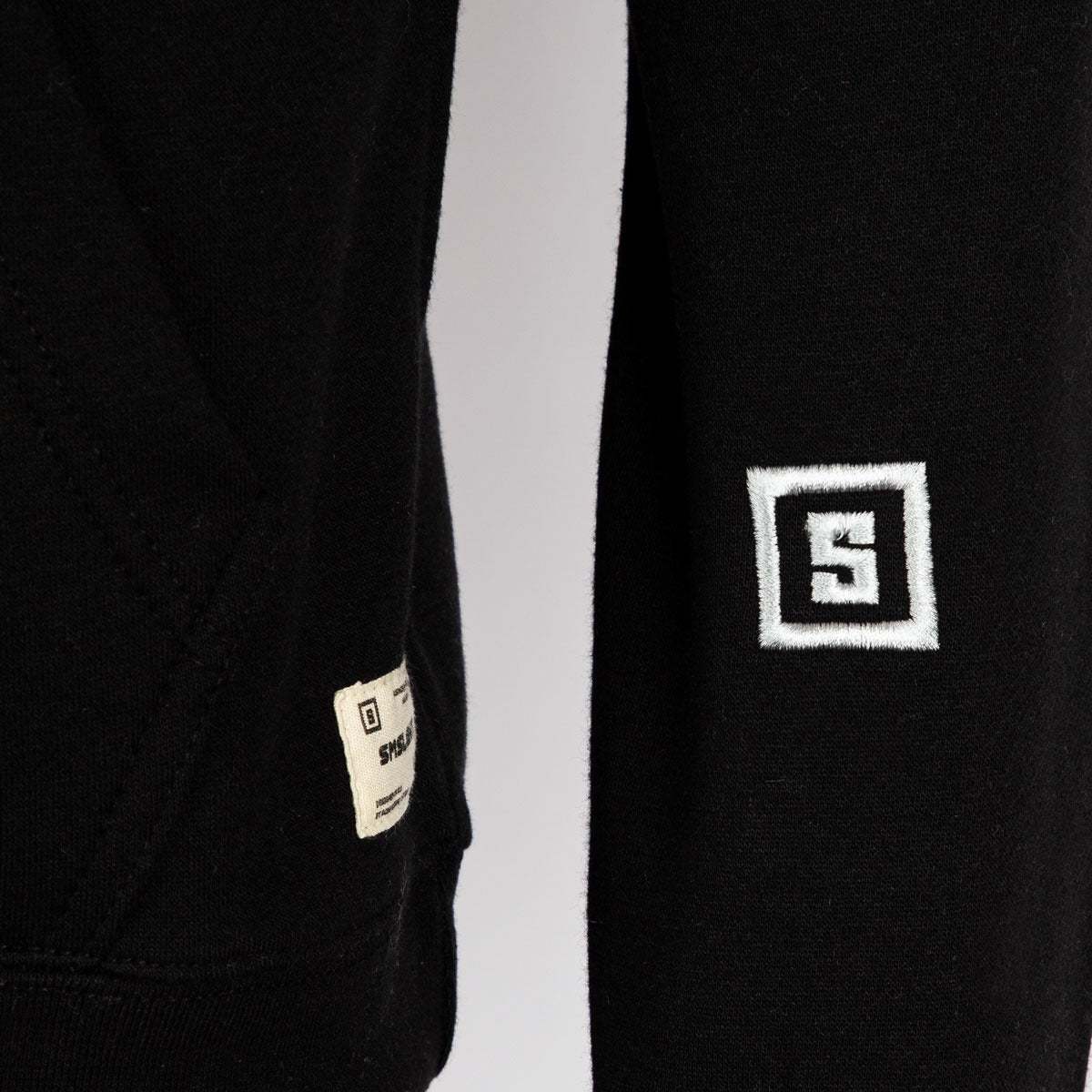 Black and Silver Heavyweight Fleece Sweatshirt with Honeycomb Technology