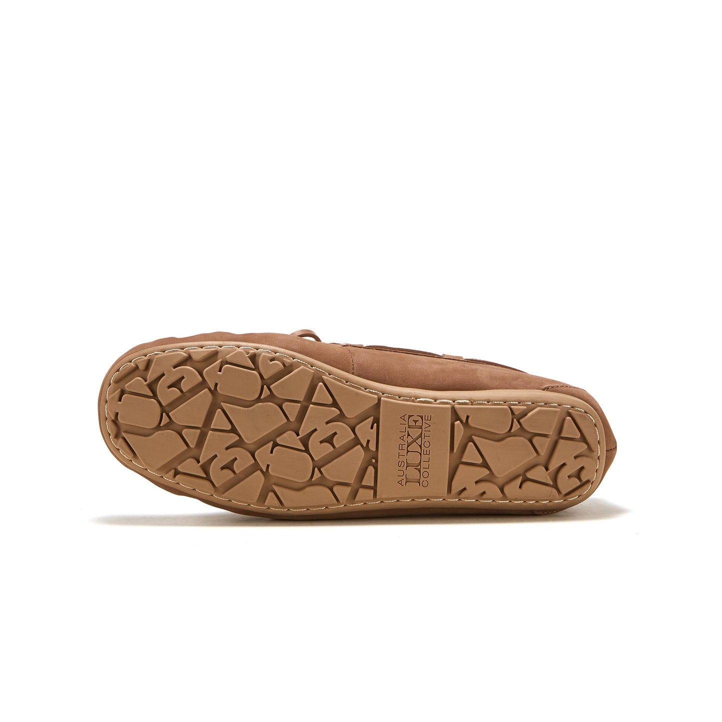 Sheepskin Overstitched Moccasin Loungewear Loafer Prost Chestnut
