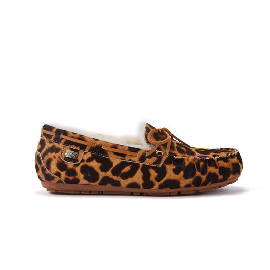 Moccasin Loungewear Loafer Grade A Sheepskin Prost Leopard