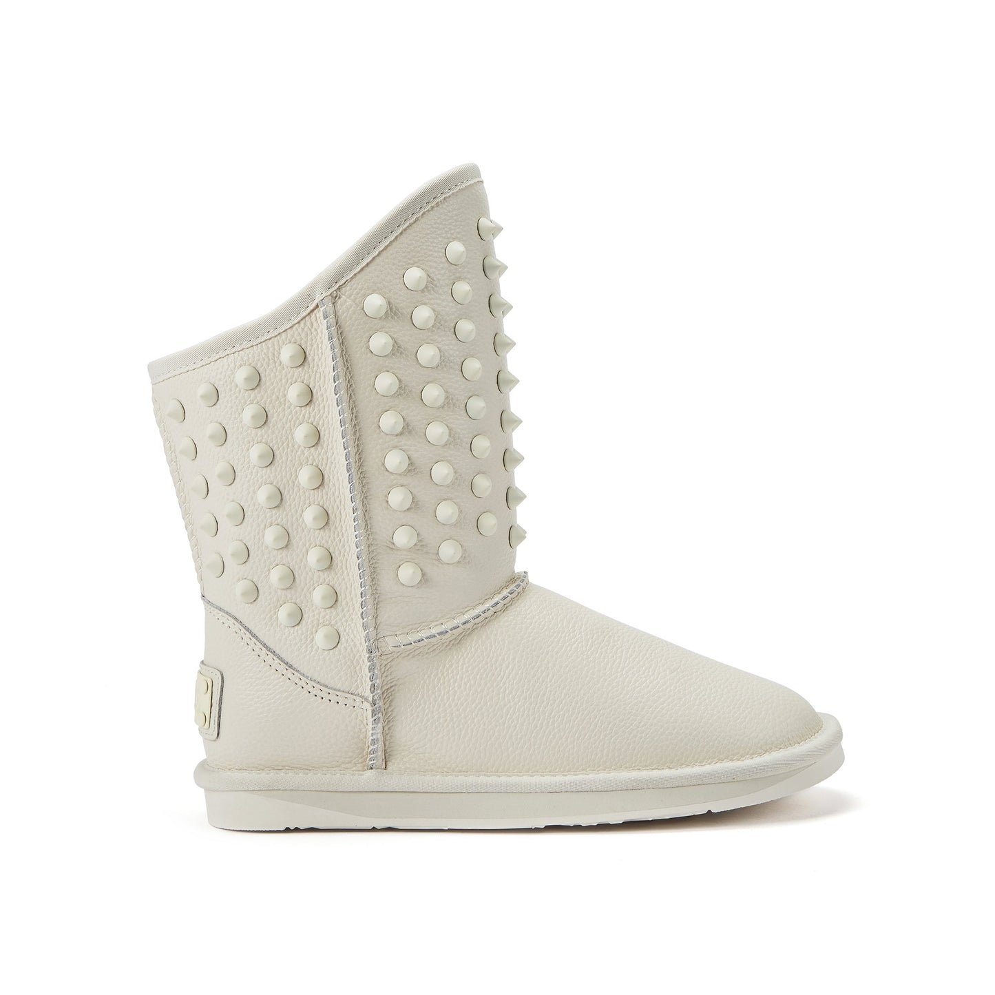 Pistol White Metal Stud Detail Sheepskin Boot Luxe