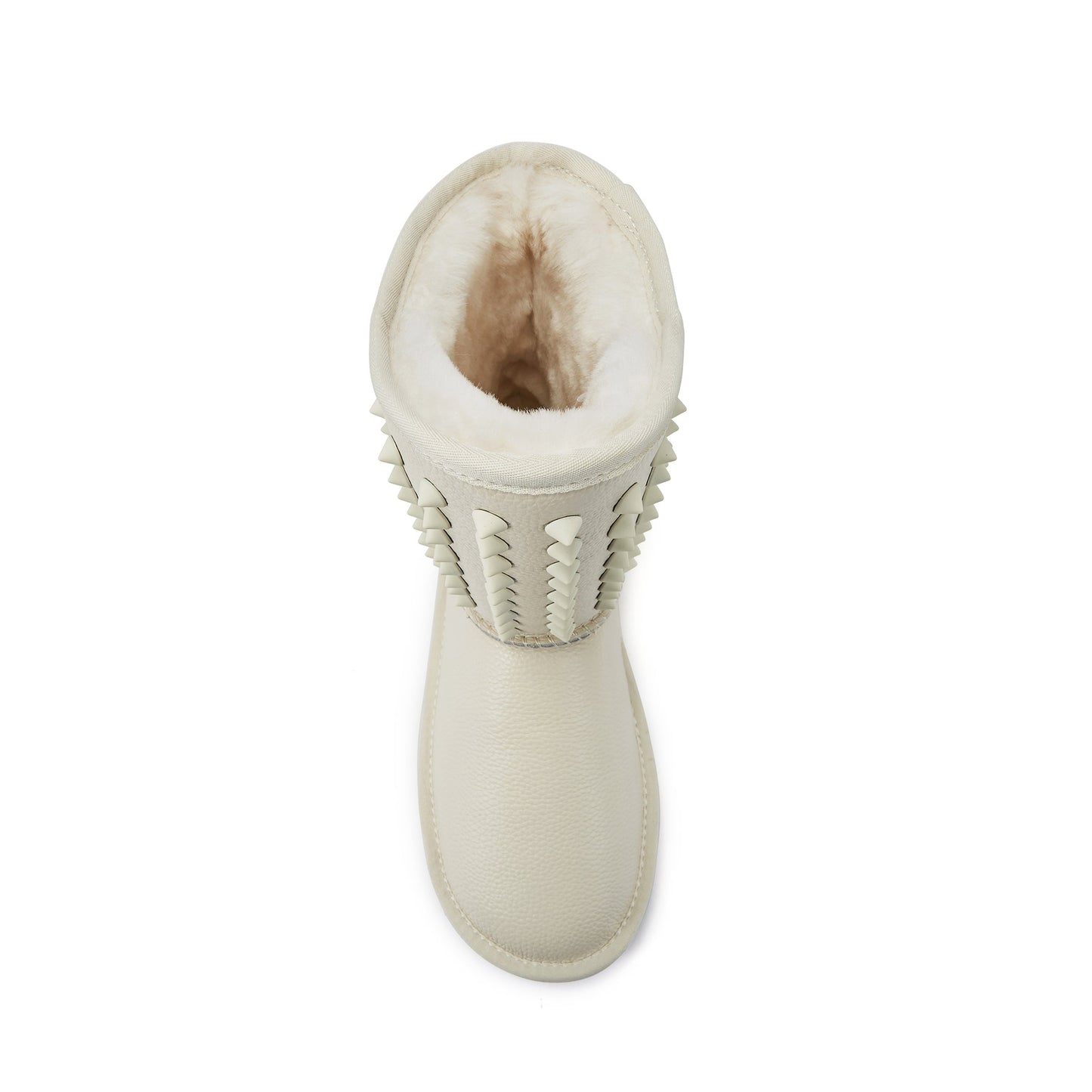 Pistol White Metal Stud Detail Sheepskin Boot Luxe