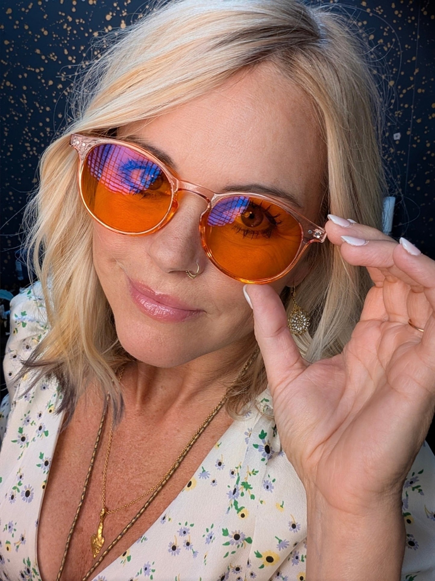 Rose Quartz Blue Light Blocking Glasses Daytime and Nighttime Protection DreamWalkerz Crystal Collection