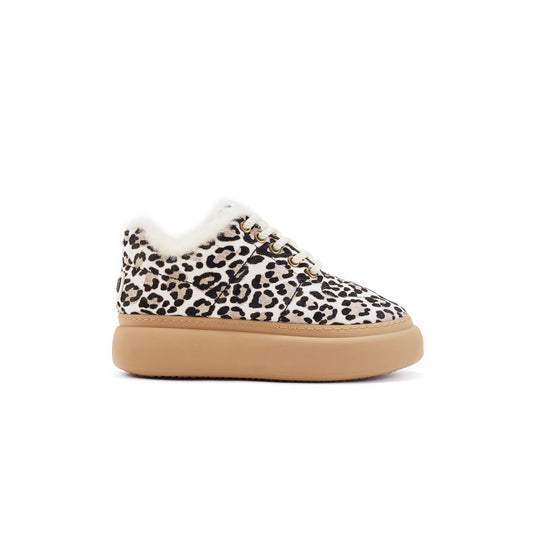 Lace Up Ultra Low Cut Sneaker PYXIS SNOW LEOPARD Australia Luxe Collective