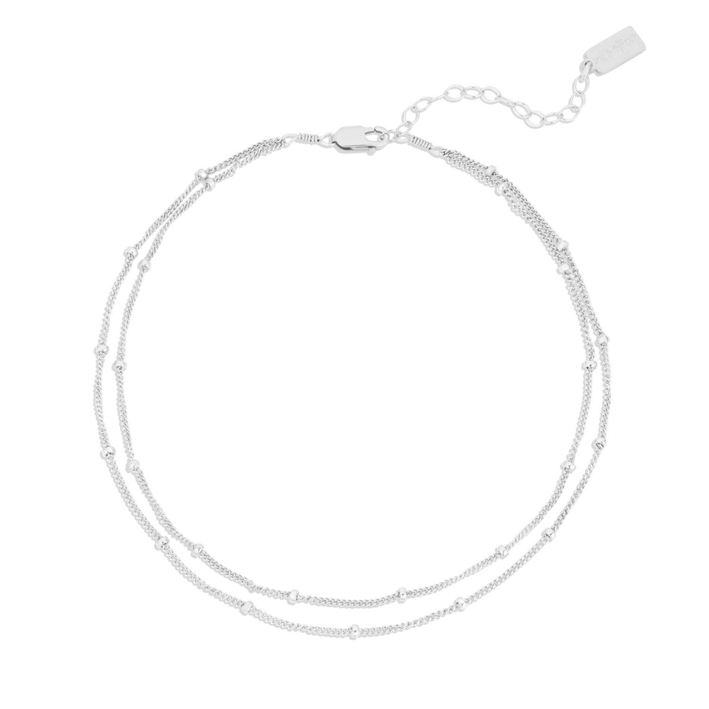 14k Gold Filled Double Draped Chain Anklet with Satellite Beads Palmer
