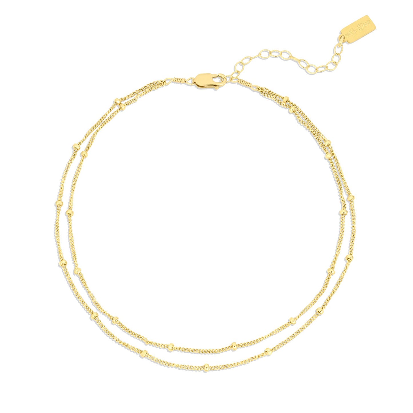 14k Gold Filled Double Draped Chain Anklet with Satellite Beads Palmer