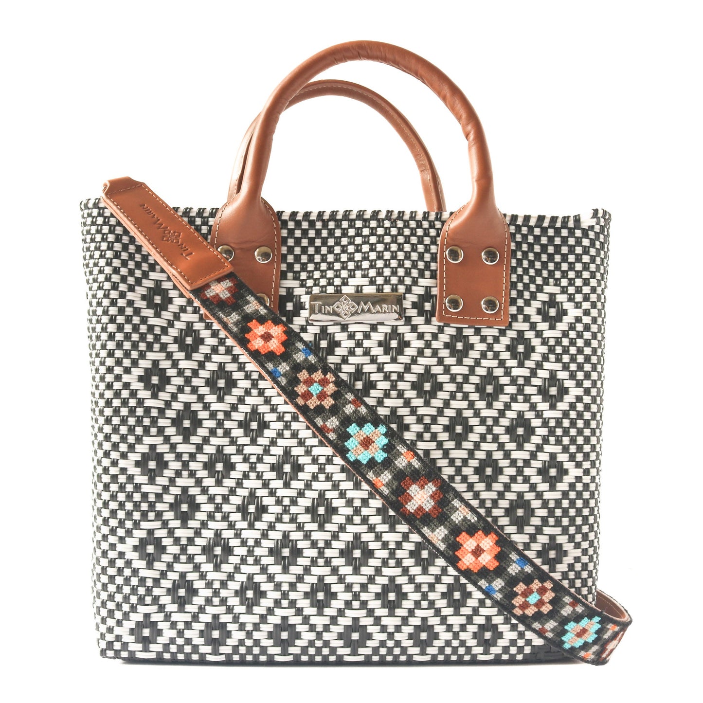 Large Woven Crossbody Bag Handmade Eco-Friendly Panda