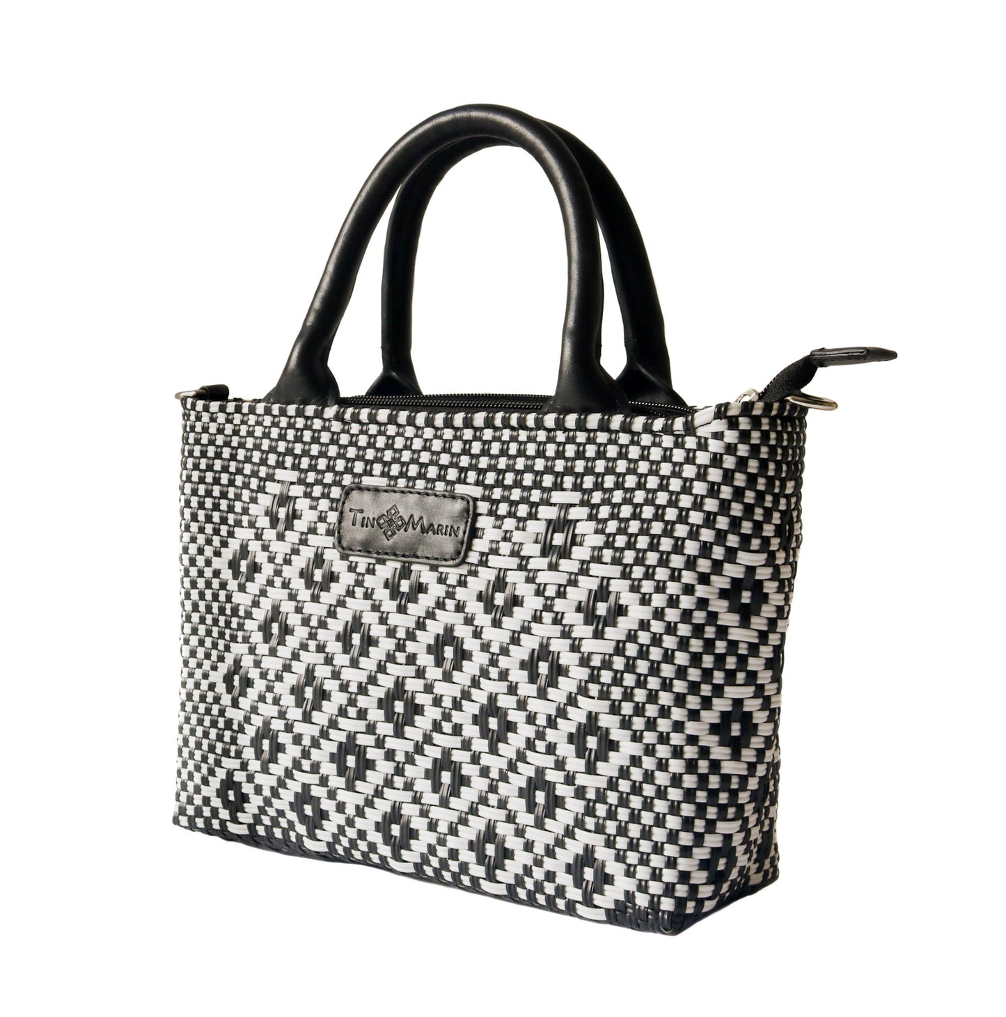 Panda Small Woven Crossbody Bag Lightweight Durable Tote Tin Marin