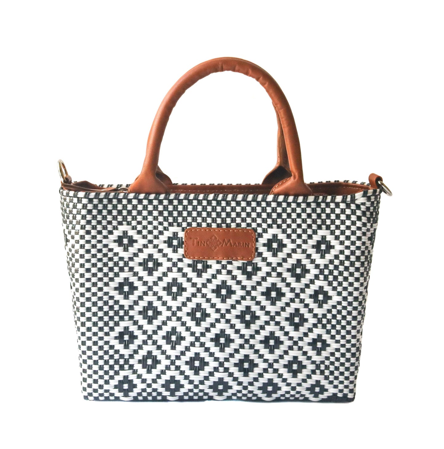 Panda Small Woven Crossbody Bag Lightweight Durable Tote Tin Marin