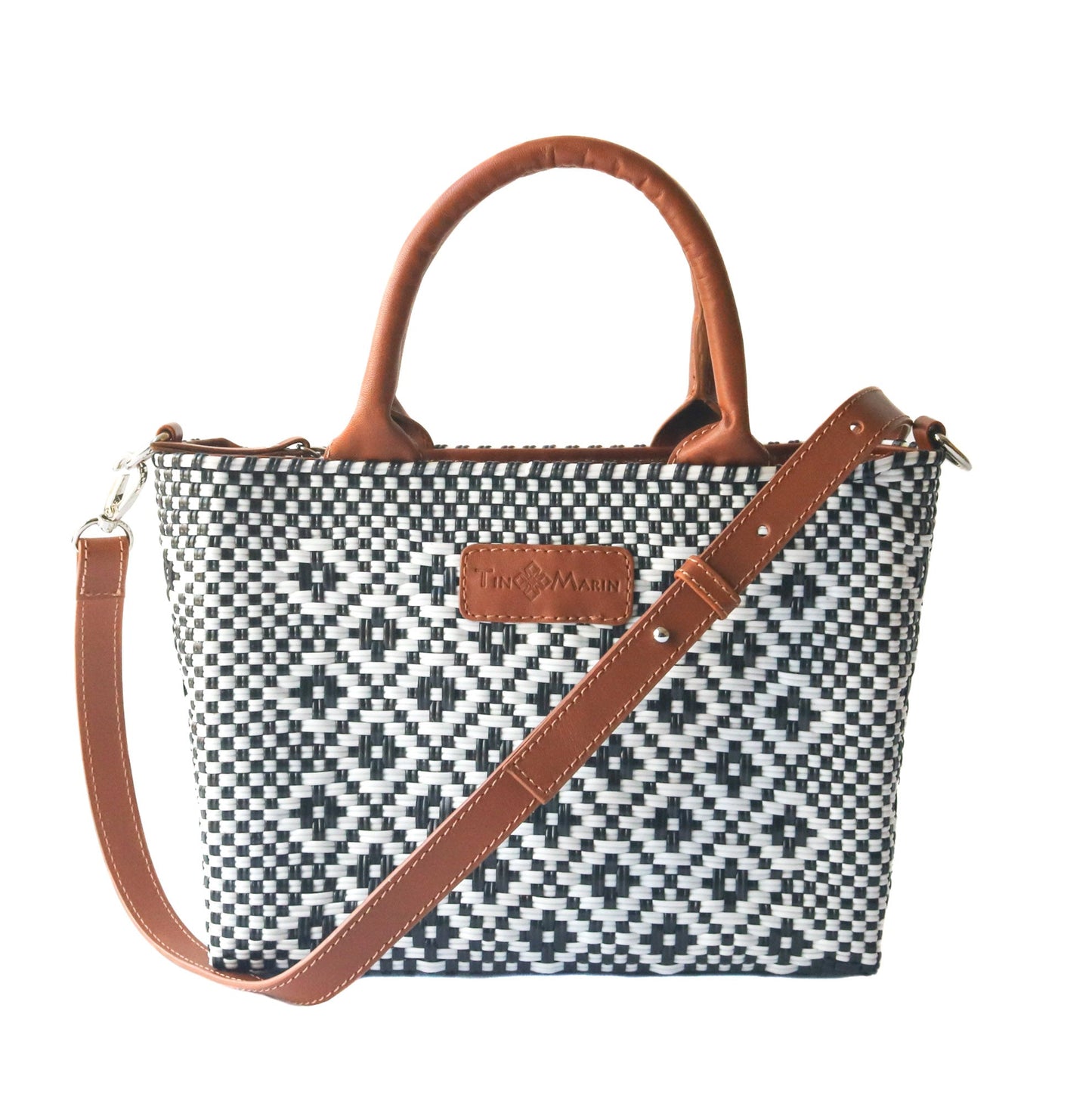 Panda Small Woven Crossbody Bag Lightweight Durable Tote Tin Marin