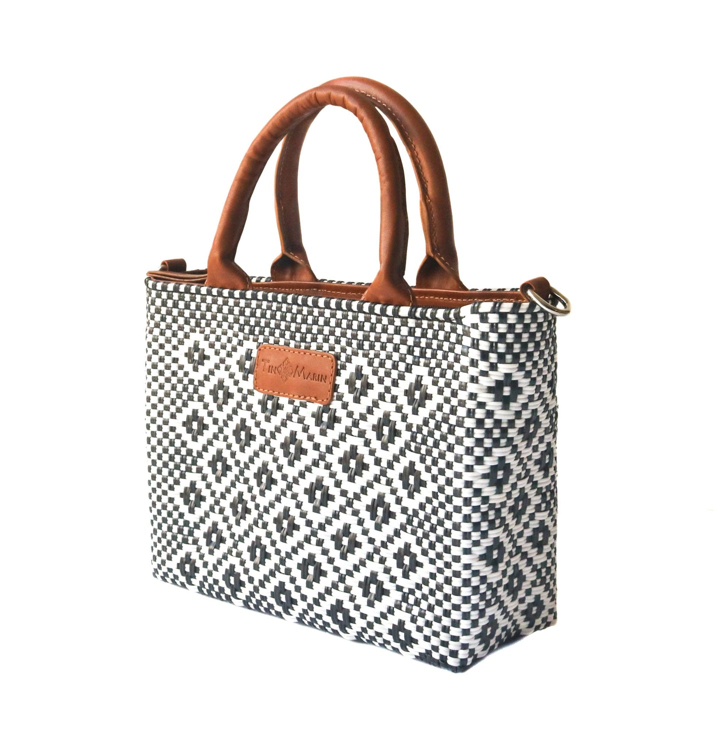 Panda Small Woven Crossbody Bag Lightweight Durable Tote Tin Marin