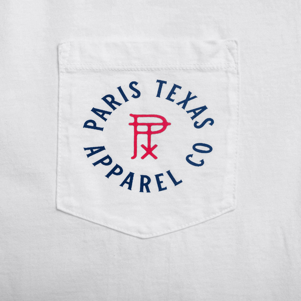 Flags Republic Pocket White T-Shirt Paris Texas Apparel Co