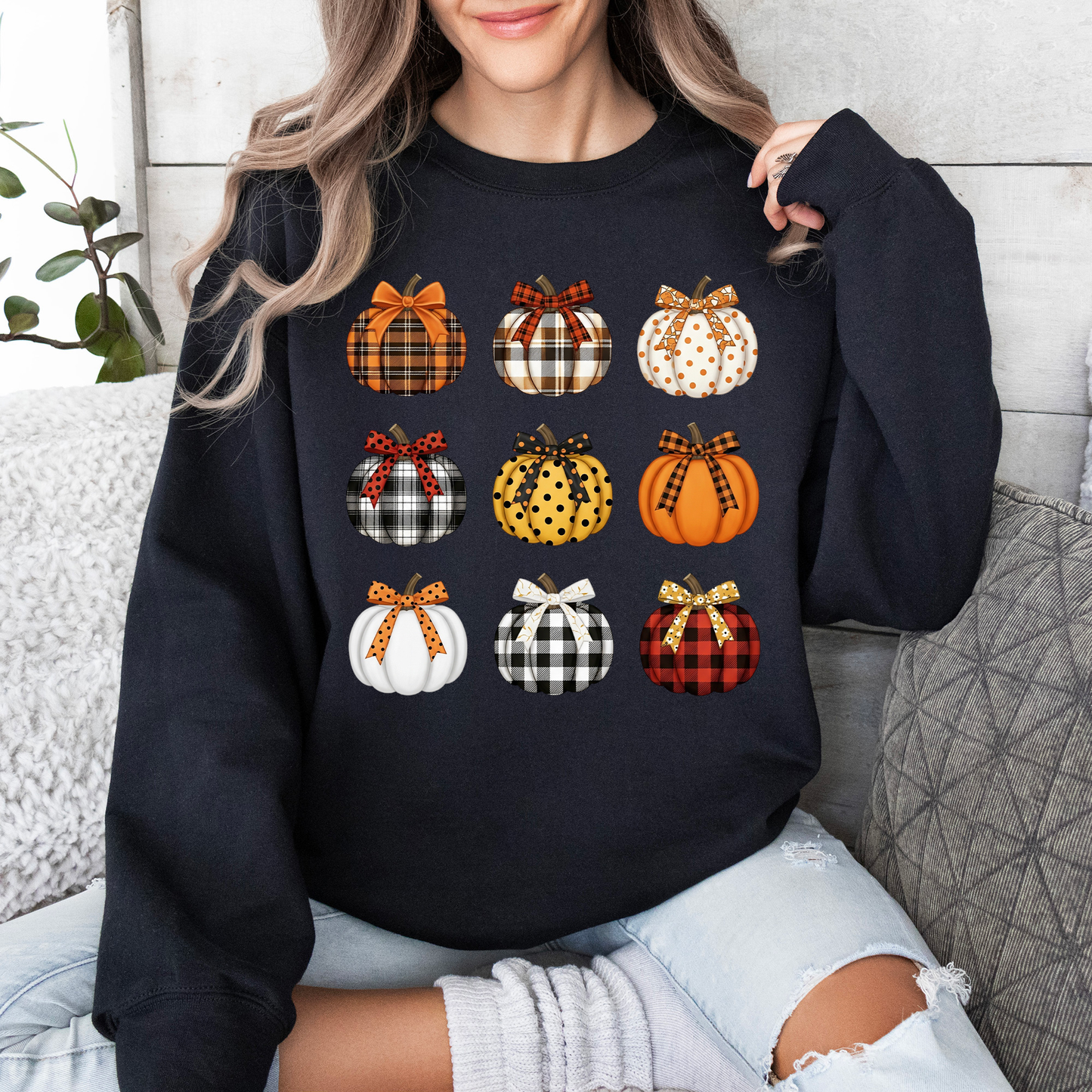 Patterned Pumpkins, Classic, Halloween, Fall, Autumn Sweatshirt