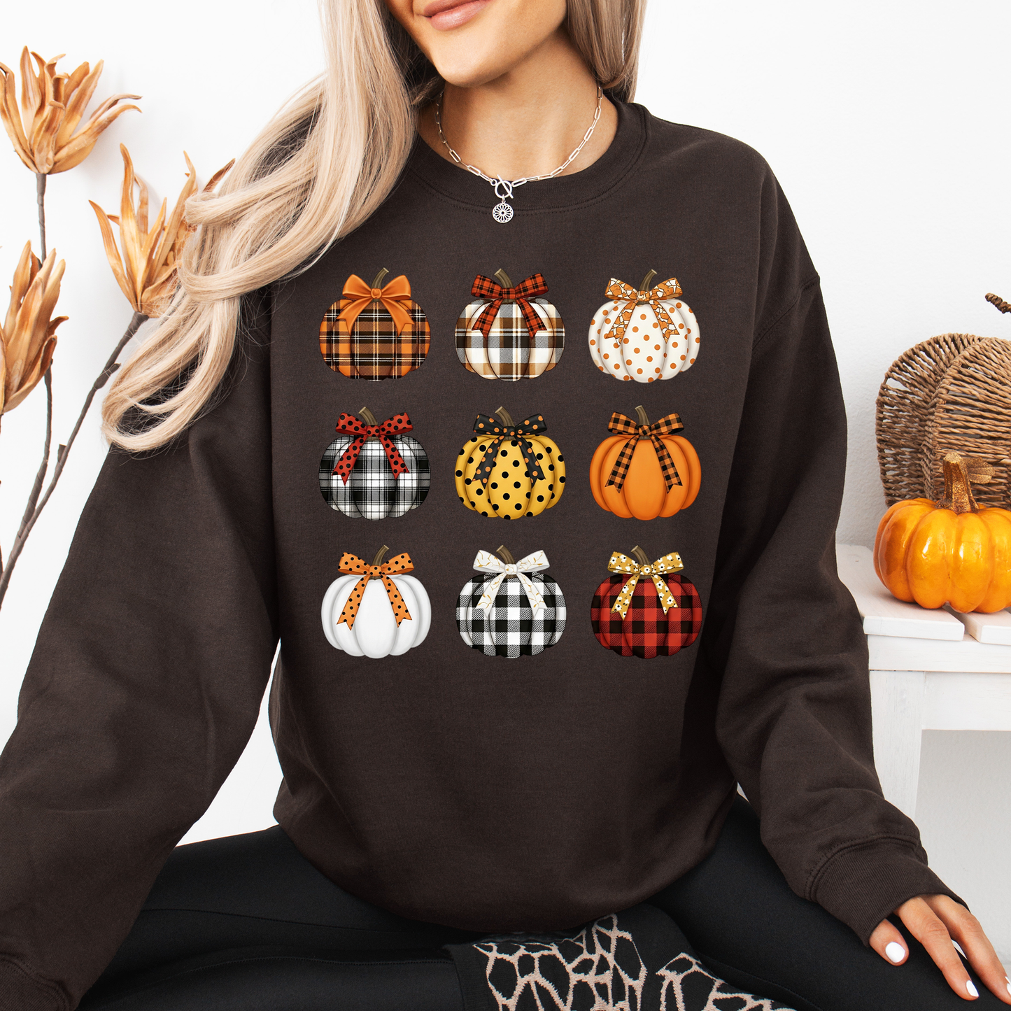 Patterned Pumpkins, Classic, Halloween, Fall, Autumn Sweatshirt