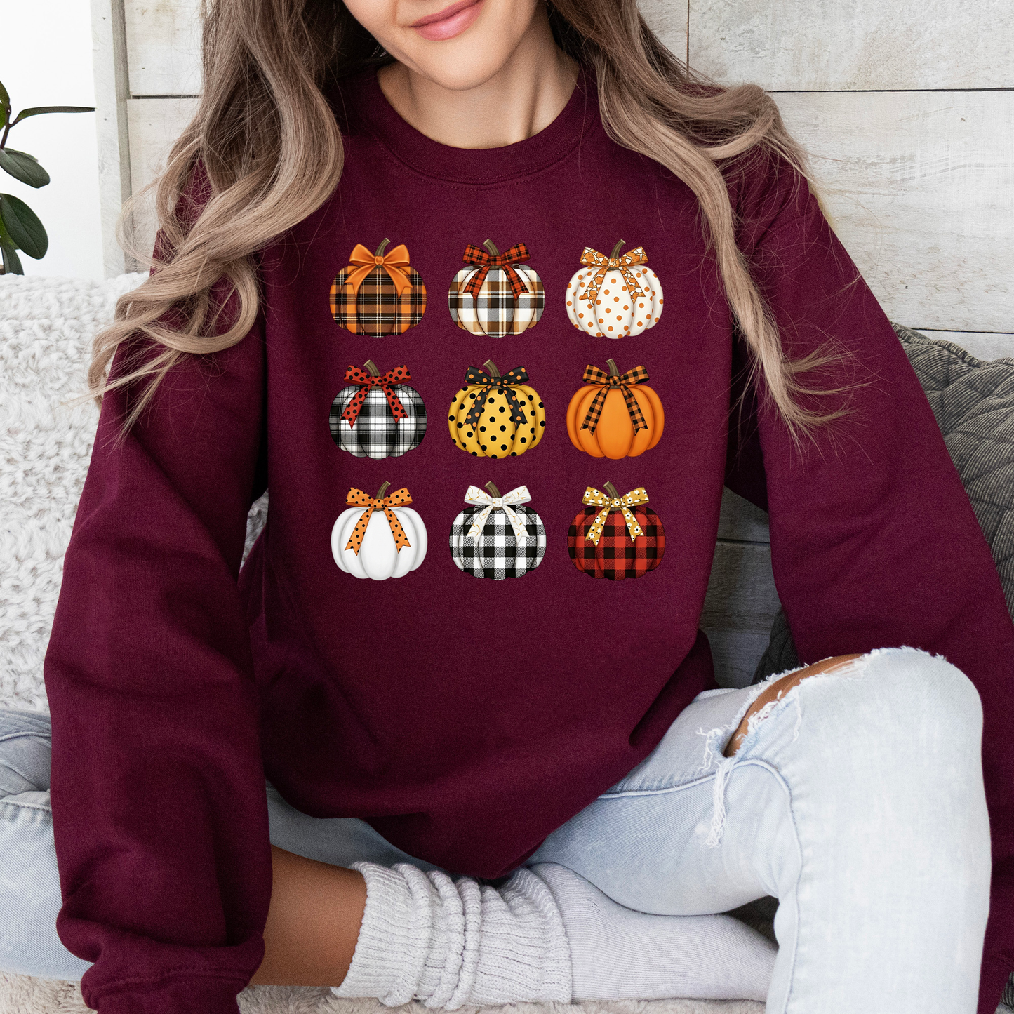 Patterned Pumpkins, Classic, Halloween, Fall, Autumn Sweatshirt