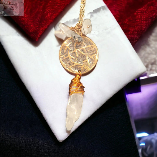 Clear Quartz Copper Necklace Jewelry by Beauty by Dani