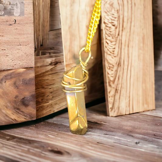 Clear Quartz Oxidized Necklace Healing Jewelry Beauty by Dani