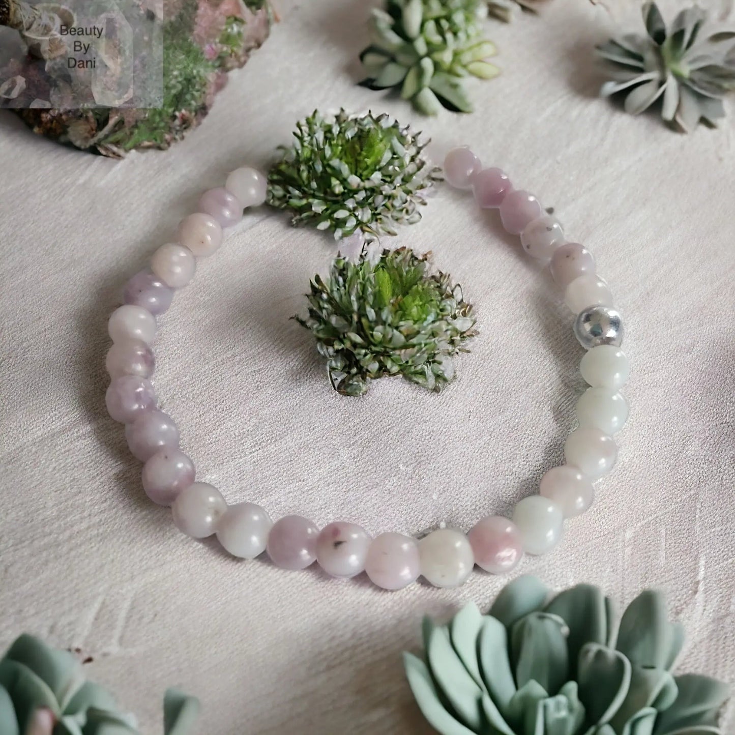 Amethyst Healing Stainless Steel Spacer Bracelet