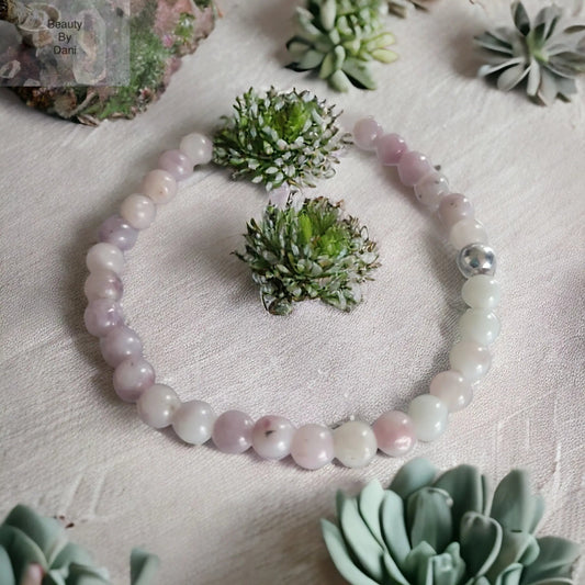 Amethyst Healing Stainless Steel Spacer Bracelet