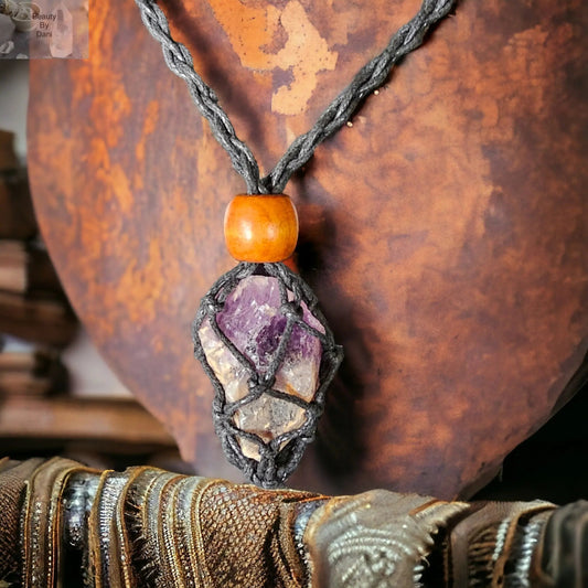 Amethyst Handcrafted Crochet Necklace
