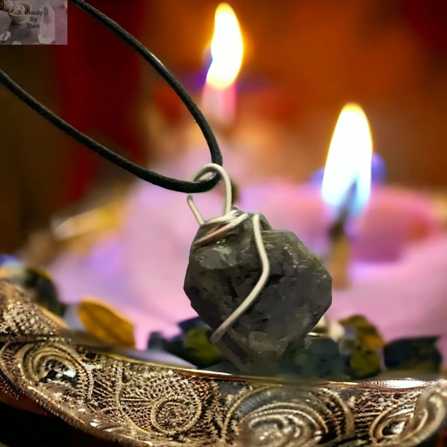 Amethyst Healing Necklace Leather Cord Jewelry Beauty by Dani