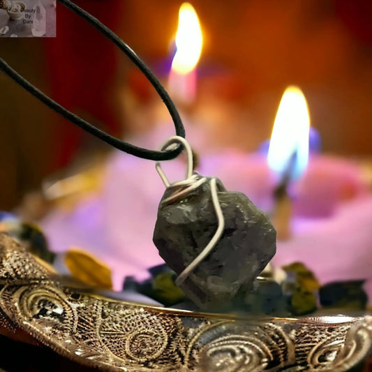 Amethyst Healing Necklace Leather Cord Jewelry Beauty by Dani