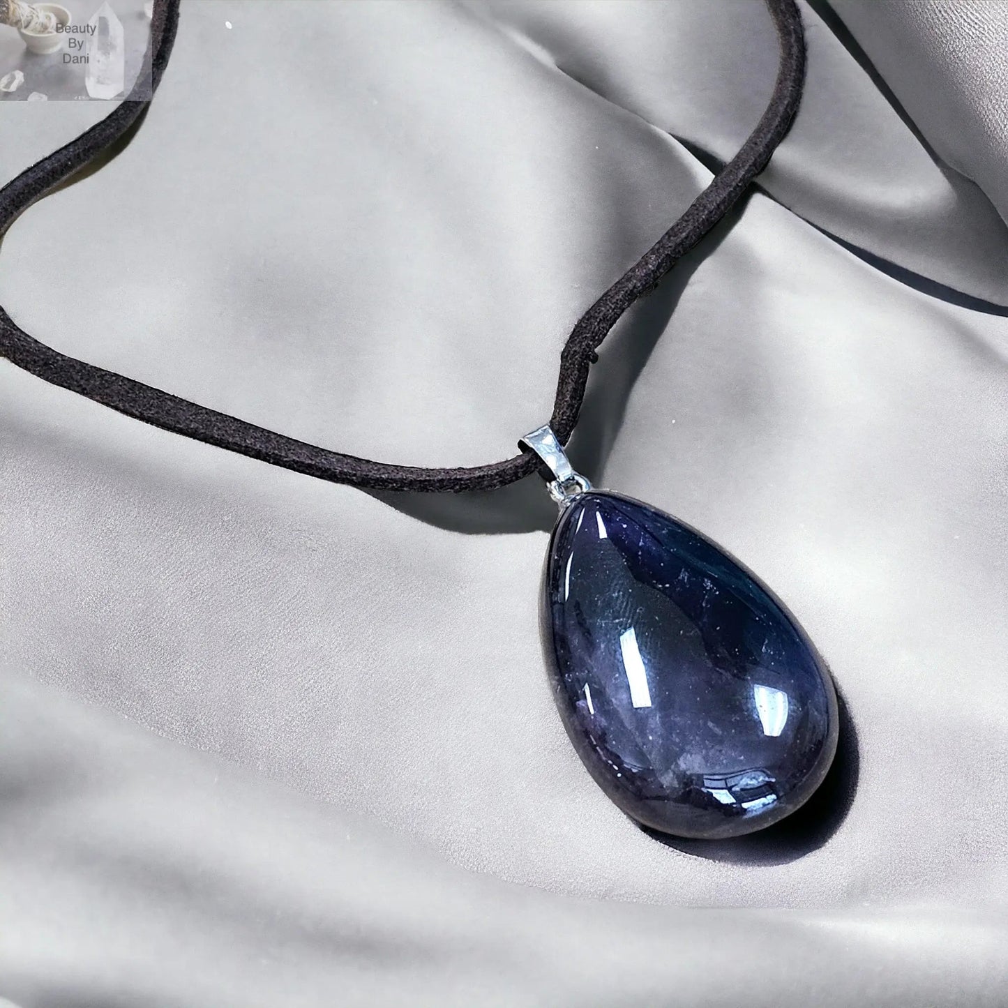 Natural Amethyst Crystal Leather Necklace
