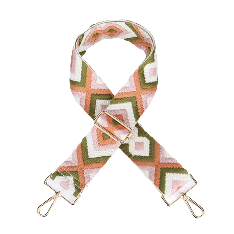 Cotton Embroidery Gold Hardware Desert Boho Bag Strap