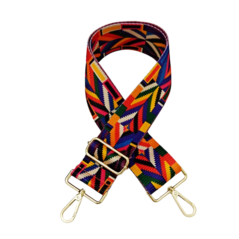 Multicolor Gold Hardware Adjustable Canvas Crossbody Bag Strap