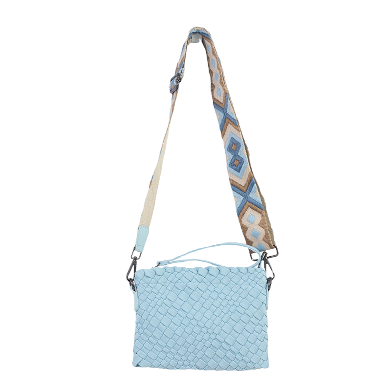 Breezy Blue Woven Neoprene Crossbody Bag Babs+Birdie