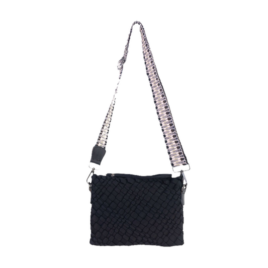 Woven Neoprene Crossbody Black Bag Babs+Birdie