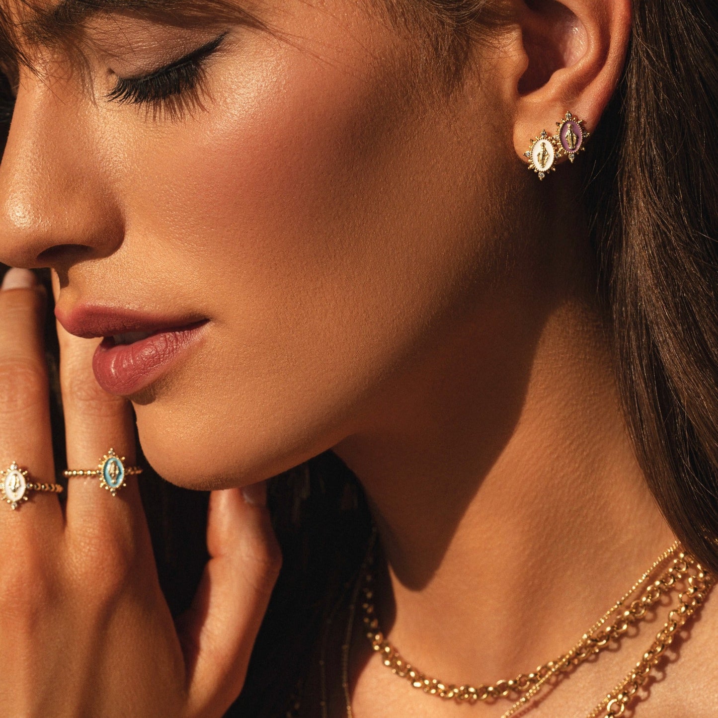 Lady Lourdes Stud in Aqua