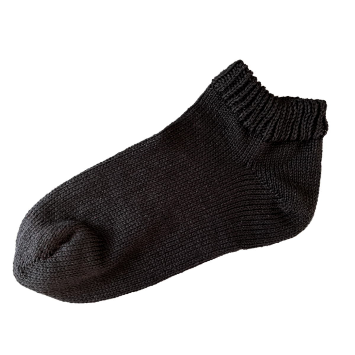 Men's 100% Cotton Regular Ankle Socks Black Color Solid