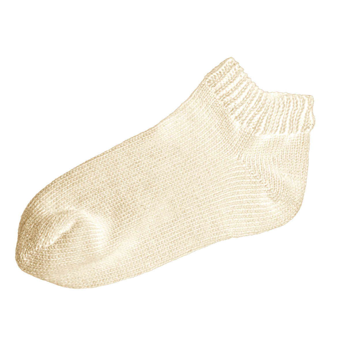 Men's 100% Cotton Regular Ankle Socks Natural Color Solid