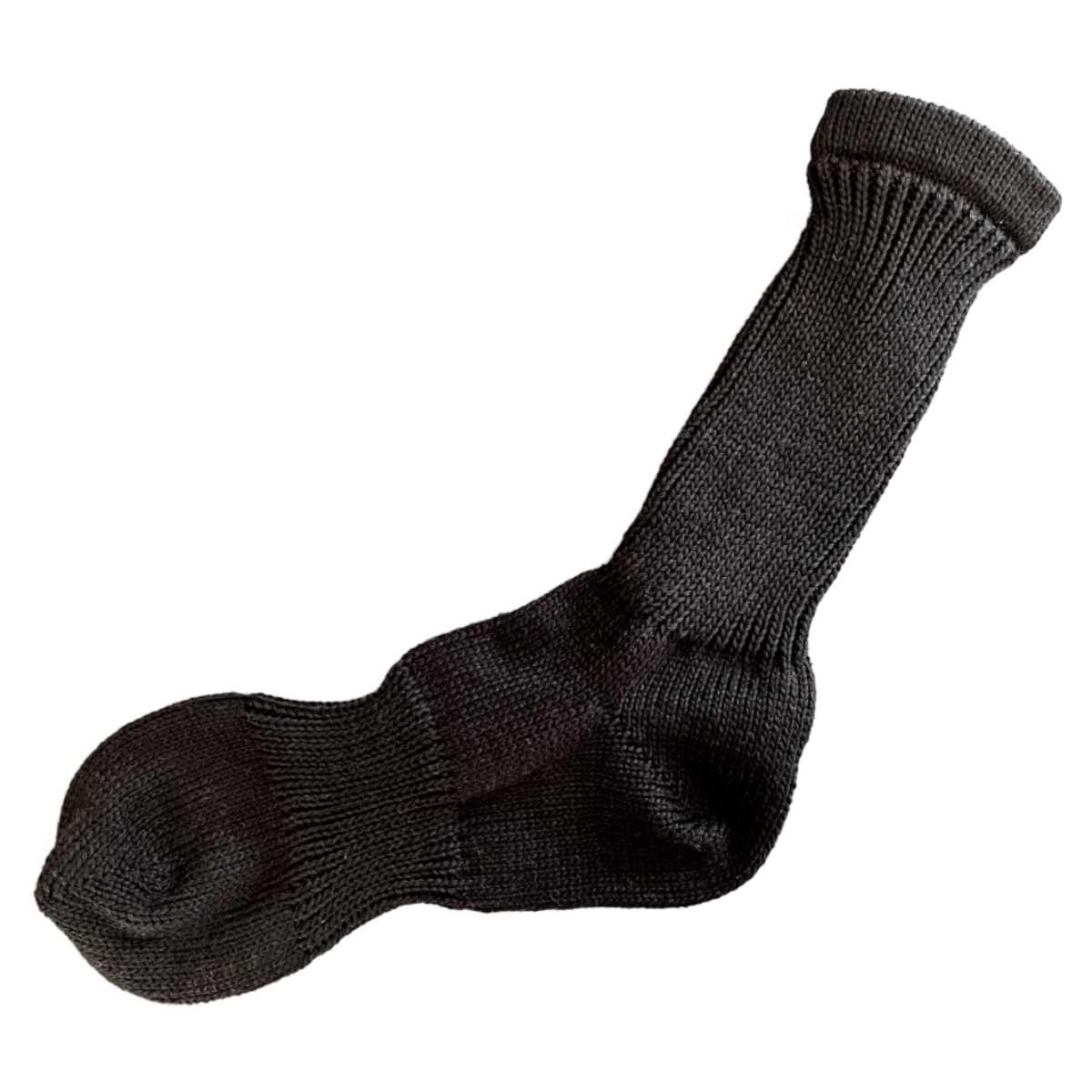 Men's 100% Cotton Sport Crew Socks Black Color Solid