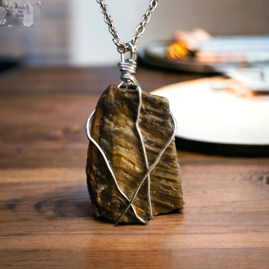 Tiger's Eye Elegant Stainless Steel Necklace