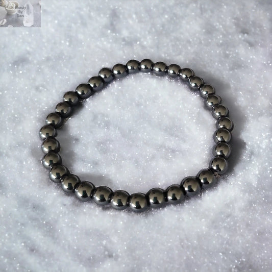 Hematite Grounding 6mm Bracelet 7.5in