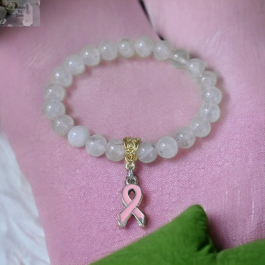 Rose Quartz Healing Bracelet Breast Cancer Awareness by Beauty by Dani
