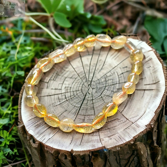 Citrine Nugget Bead Bracelet Genuine Citrine Jewelry Beauty by Dani