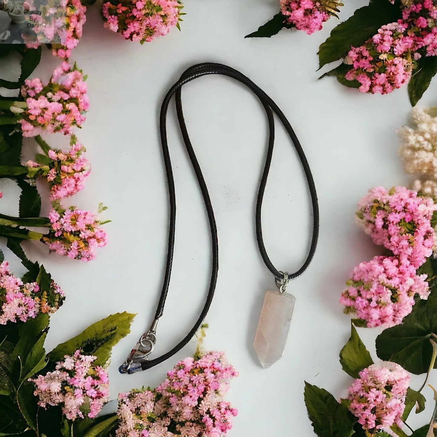 Rose Quartz Hexagon Point Healing Necklace