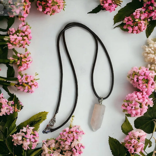 Rose Quartz Hexagon Point Healing Necklace