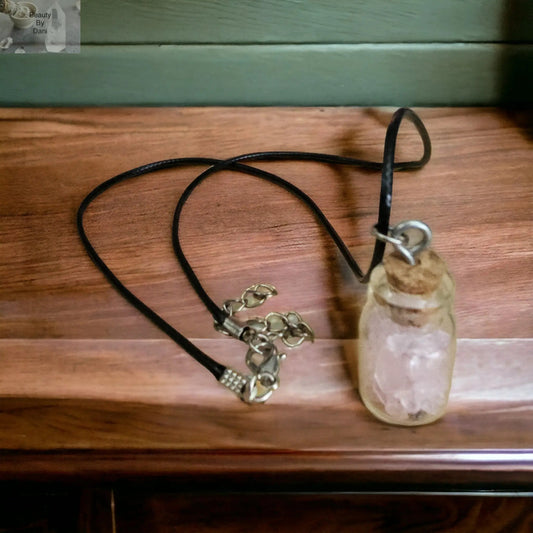 Rose Quartz Healing Necklace in a Bottle Elegant Jewelry Beauty by Dani