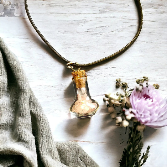 Rose Quartz Healing Necklace Genuine Stone Beauty by Dani