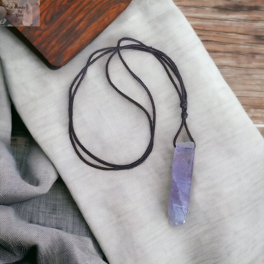 Adjustable Amethyst Necklace Adjustable Cloth Band Necklace Beauty by Dani