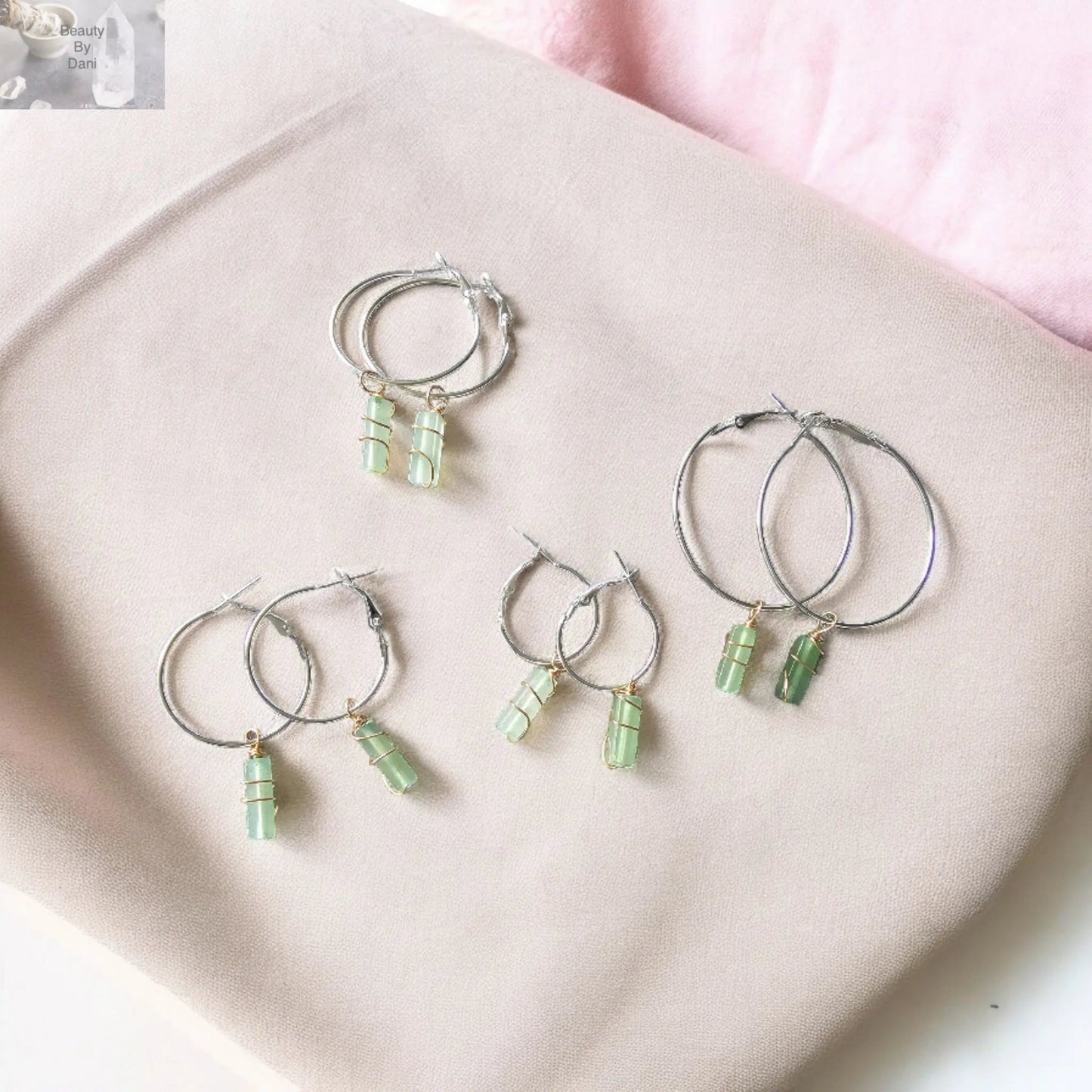 Aventurine Natural Stone Earrings and Necklace Set